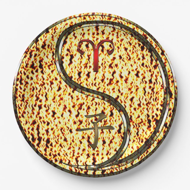 Aries & Fire Rat Paper Plates (Front)