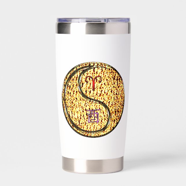 Aries & Fire Rooster Insulated Tumbler (Front)