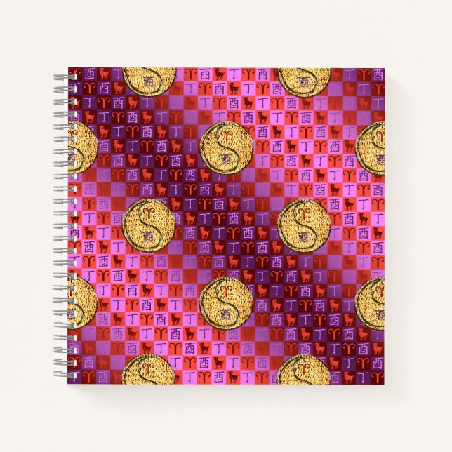 Aries & Fire Rooster Notebook (Front)