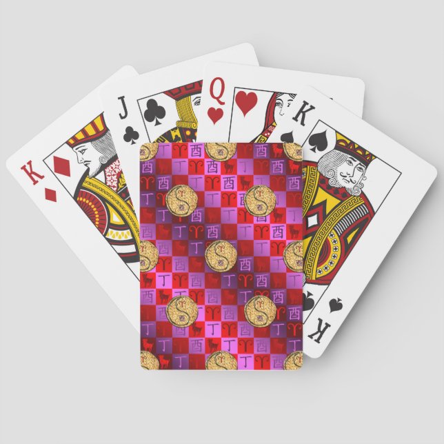 Aries & Fire Rooster Poker Cards (Back)
