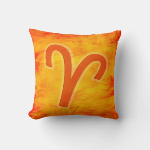 Aries fire sign zodiac throw pillow