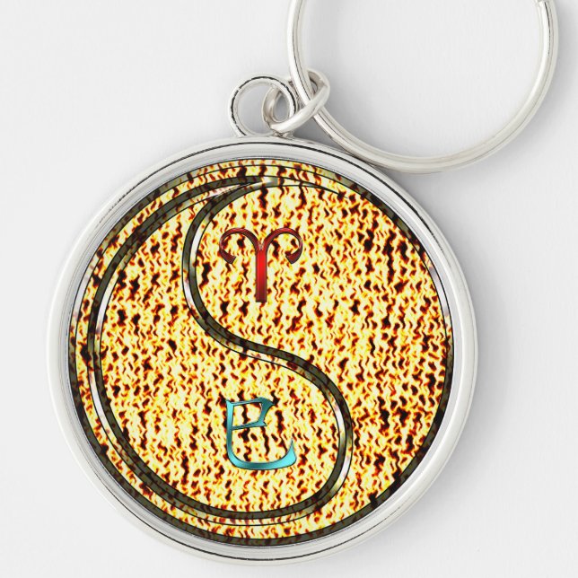 Aries & Fire Snake Keychain (Front)