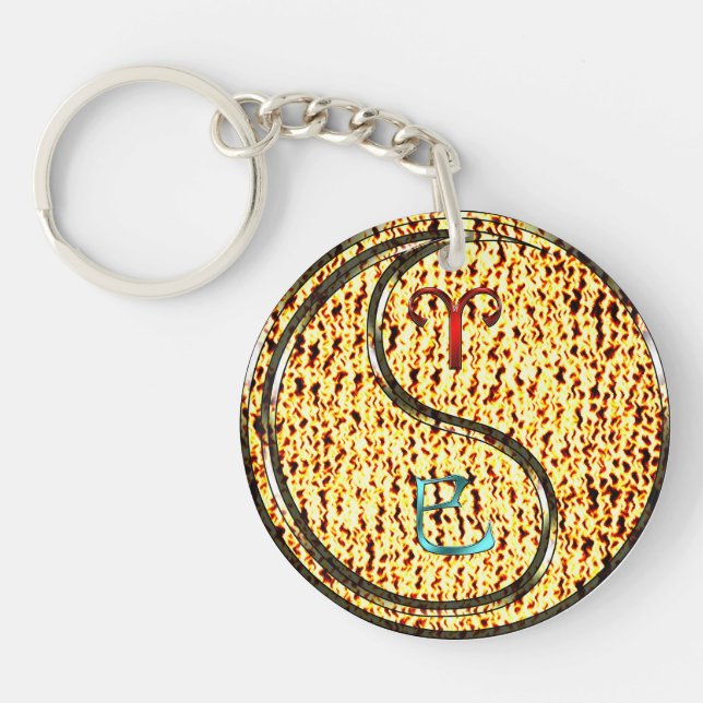 Aries & Fire Snake Keychain (Front)