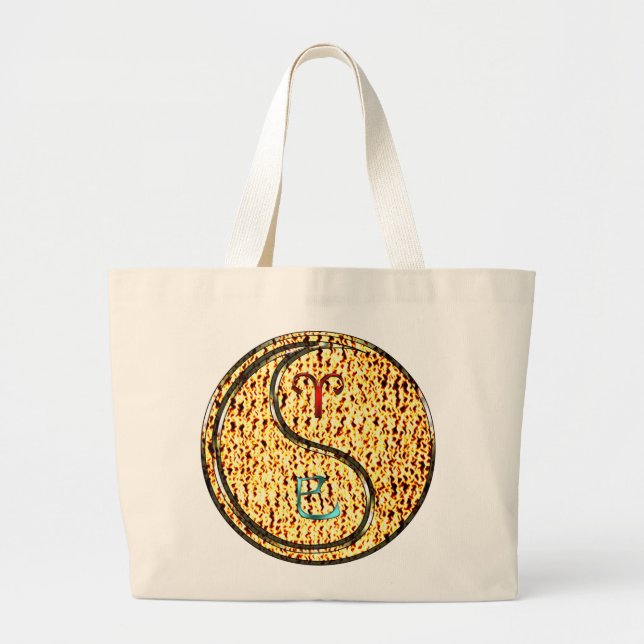 Aries & Fire Snake Large Tote Bag (Front)