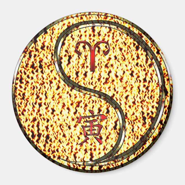 Aries & Fire Tiger Magnet (Front)