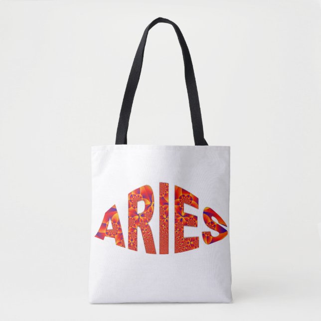 Aries - Firey Orange Yellow Blue Tote Bag (Front)