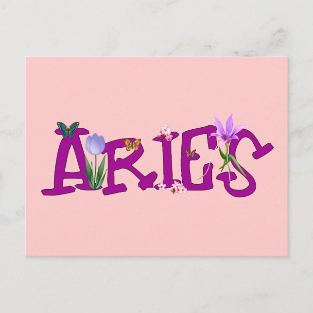 Aries Flowers Postcard (Front)