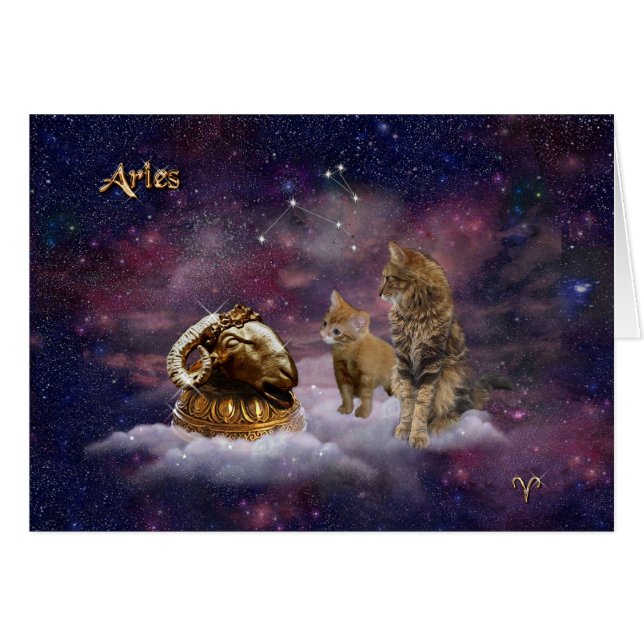 Aries for Cat Lovers Cards (Front Horizontal)