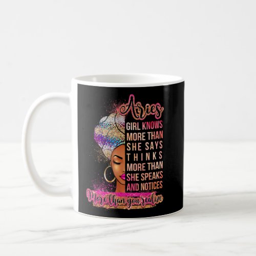 Aries Girl Afro Melanin Queen Birthday  For Black  Coffee Mug