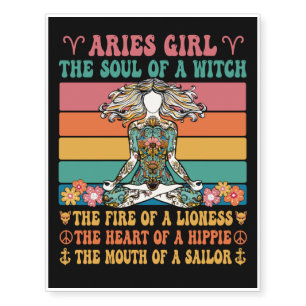 Aries Girl Astrology Sign Temporary Tattoos
