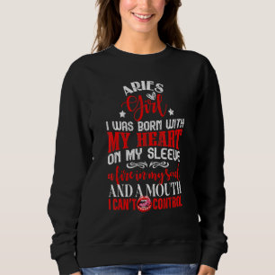 Aries Girl Zodiac Sign Graphic Sweatshirt