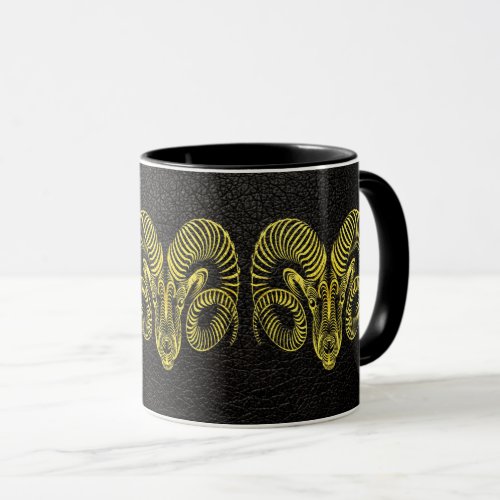 Aries Gold on Leather Mug