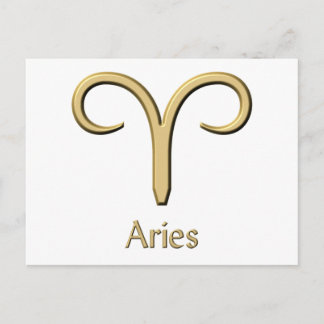 Aries Gold Symbol postcards
