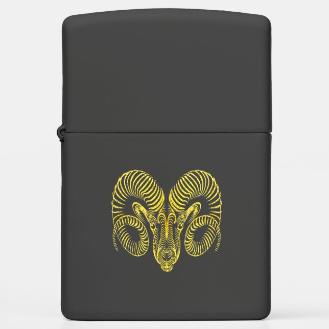 Aries Gold Zippo Lighter (Front)