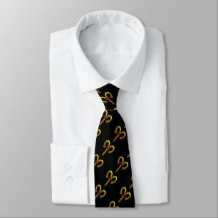ARIES / GOLD ZODIAC BIRTHDAY JEWEL, Black Neck Tie