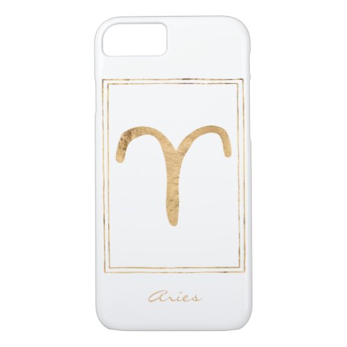 Aries hammered gold astrology zodiac birthday iPhone 87 case