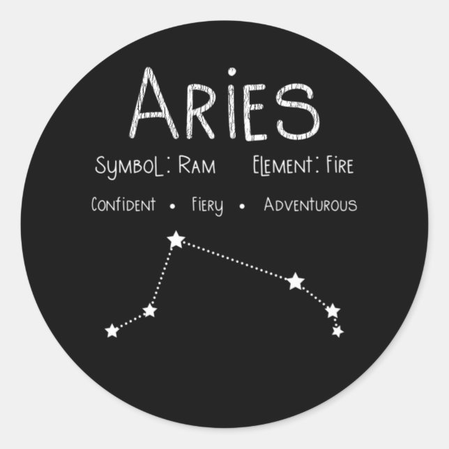 Aries Horoscope Astrology Star Sign Birthday Gift Classic Round Sticker (Front)
