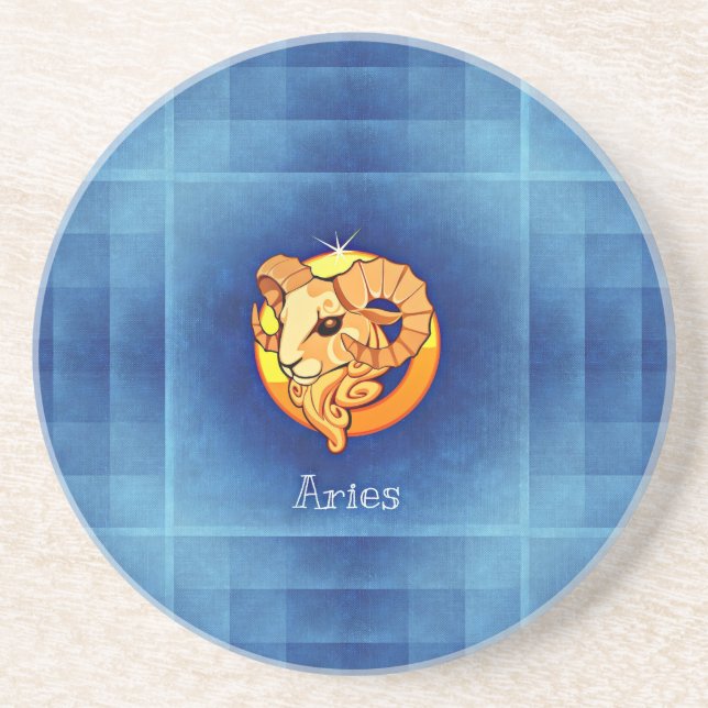 aries horoscope drink coaster (Front)