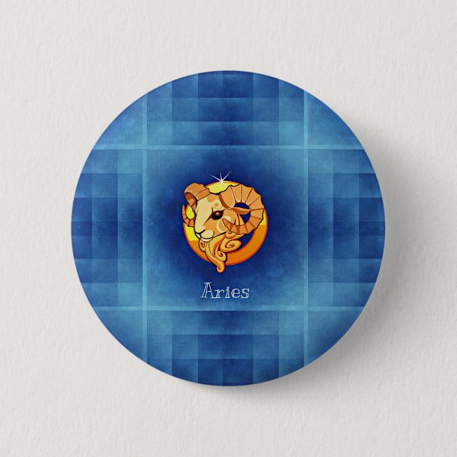 aries horoscope pinback button (Front)