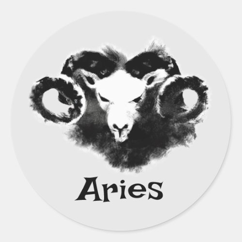 Aries Horoscope Zodiac Sign Symbol Classic Round Sticker