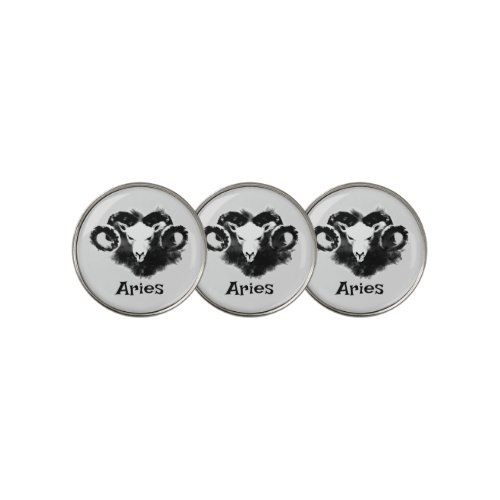 Aries Horoscope Zodiac Sign Symbol Golf Ball Marker