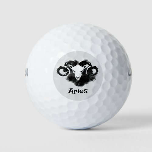 Aries Horoscope Zodiac Sign Symbol Golf Balls