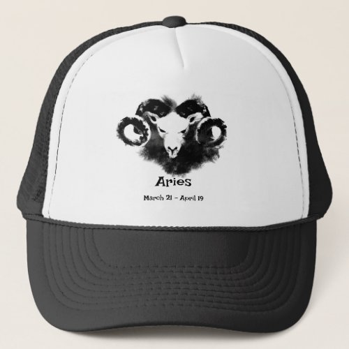 Aries Horoscope Zodiac Sign Symbol Trucker Hat