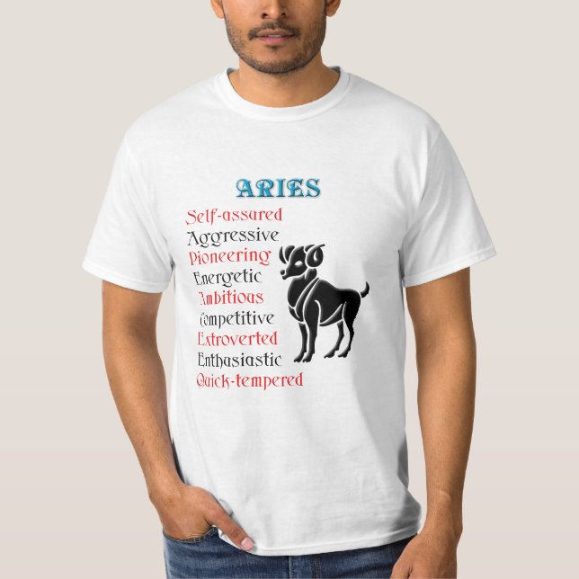 Aries Horoscope Zodiac Sign T-Shirt (Front)