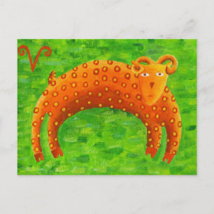 Aries Horoscope Zodiac Star Sign Postcard