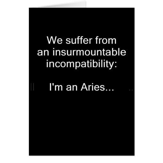 Aries Incompatibility (Front)