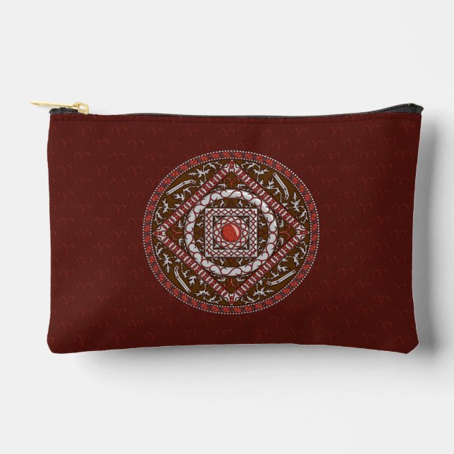 Aries Mandala Accessory Pouch (Front)