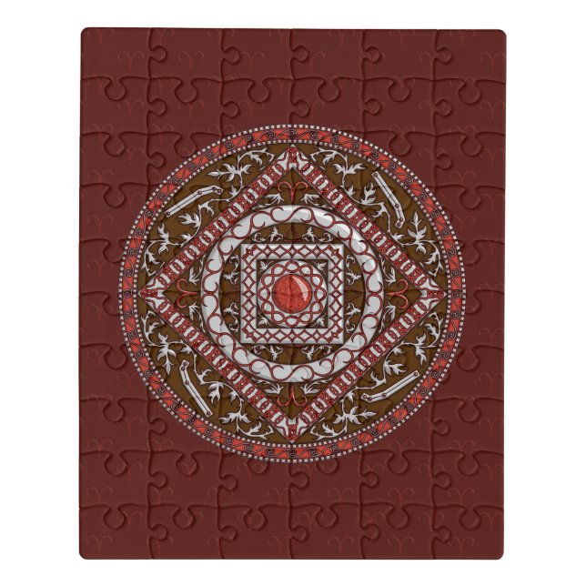 Aries Mandala Acrylic Puzzle (Puzzle Vertical)