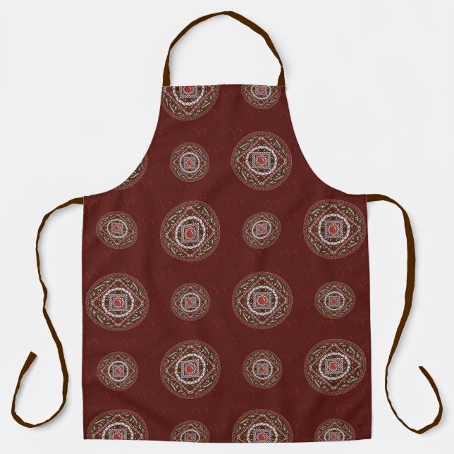 Aries Mandala All-Over Print Apron (Front)