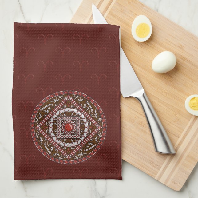 Aries Mandala Hand Towel (Quarter Fold)