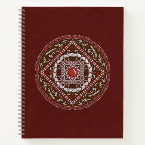 Aries Mandala Spiral Notebook