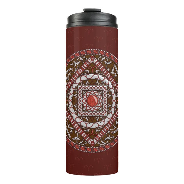 Aries Mandala Thermal Tumbler (Front)