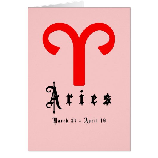 Aries, March 21 -April 19 Cards (Front)