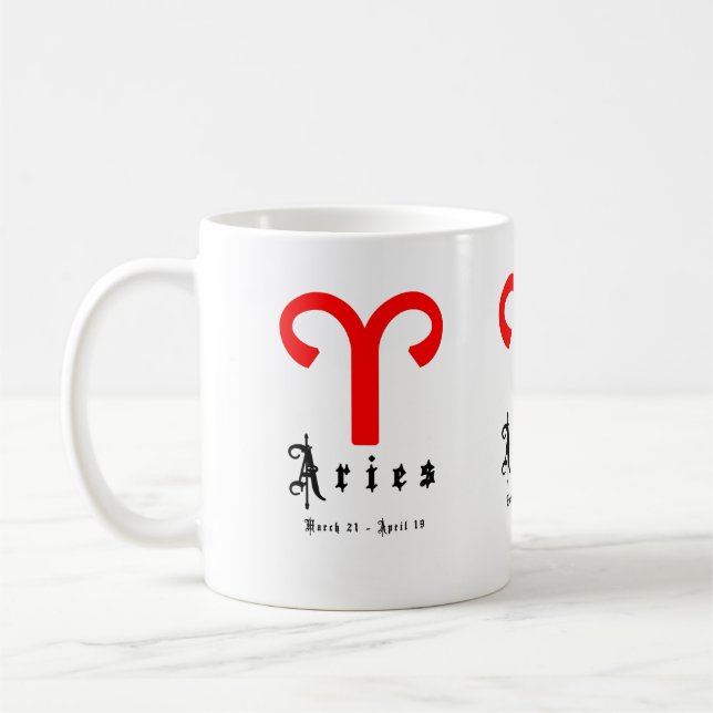 Aries, March 21 - April 19 Coffee Mug (Left)