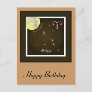 Aries March 21 to April 20 postcard