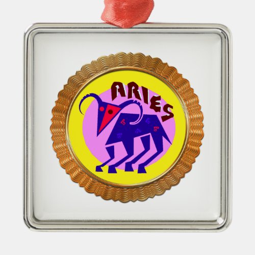 Aries March 21st until April 20th Horoscope Metal Ornament