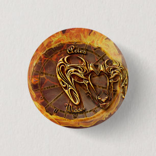Aries March 21st until April 20th Horoscope Pinback Button