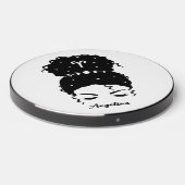 Aries messy bun updo long eyelashes personalized wireless charger  (Front 2)