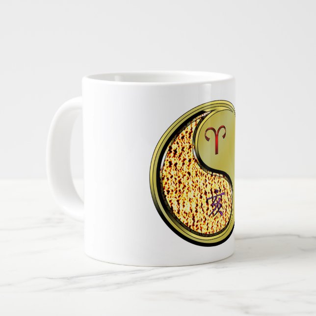 Aries & Metal Boar Giant Coffee Mug (Front Left)