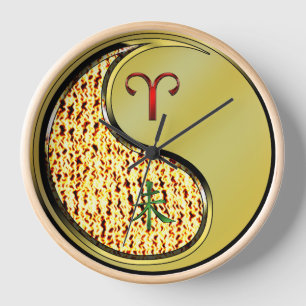 Aries & Metal Goat Clock