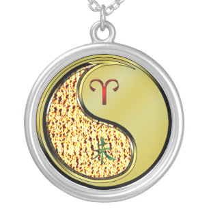 Aries & Metal Goat Silver Plated Necklace