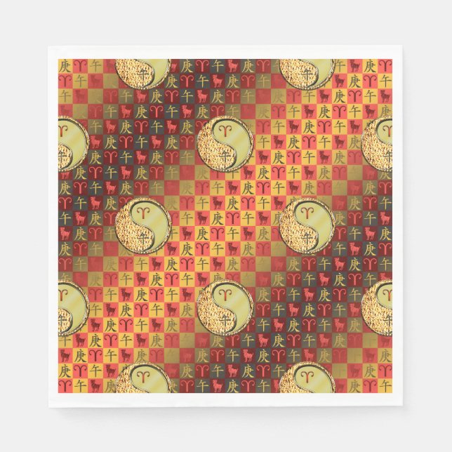 Aries & Metal Horse Napkins (Front)