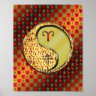 Aries & Metal Horse Poster