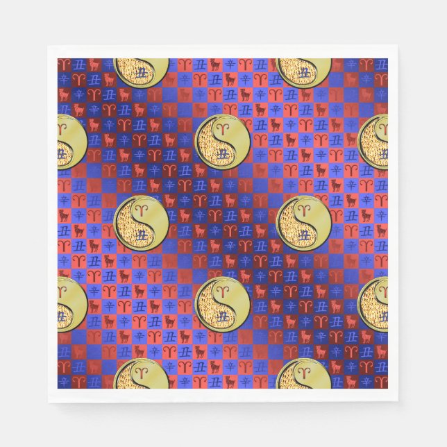 Aries & Metal Ox Napkins (Front)