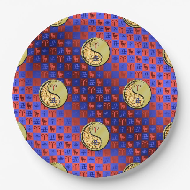 Aries & Metal Ox Paper Plates (Front)