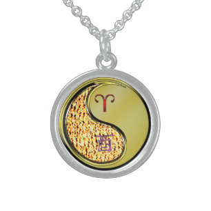 Aries & Metal Rooster Sterling Silver Necklace